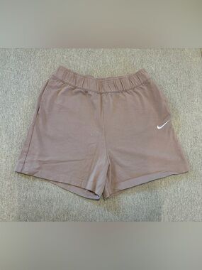 Nike Women's Dusty Mauve Elastic-Waist Athletic Shorts